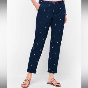 Talbot RELAXED CHINOS - EMBROIDERED FLAMINGO